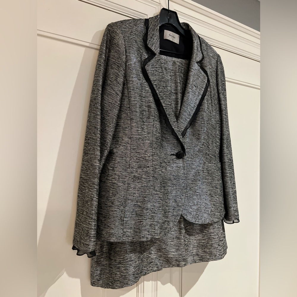 SUNNY CHOI Metallic Evening Suit, Blazer And Skirt, Size 16